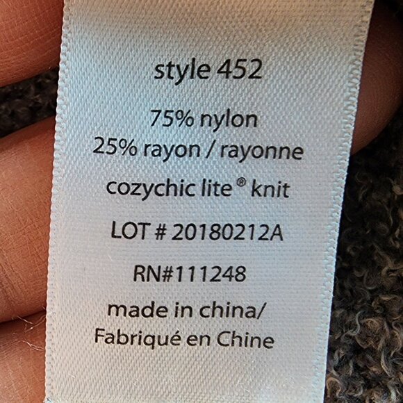 Barefoot Dreams Blue/Gray Angled Open Cardigan Sizze XS/S - Picture 10 of 16